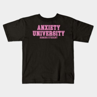 Anxiety University Honors Program Sweatshirt, Y2K Style University Sweatshirt, Mental Health Shirts, Anxiety Shirt, Gag Gift Shirt Kids T-Shirt
